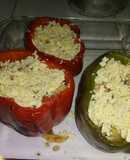Pimentos rellenos de filete de mero con queso