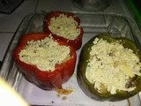 Pimentos rellenos de filete de mero con queso