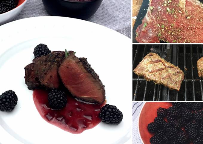 Grilled Wagyu Beef Fillet Mignon With Blackberry Wine Butter Sauce