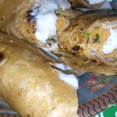 Achari Potato Paratha Roll A picture of Achari Potato Paratha Roll.