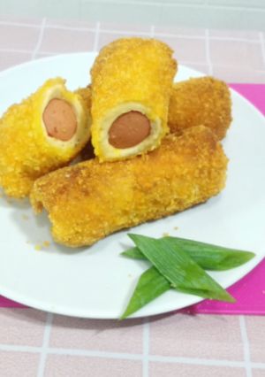 Foto resep Roti gulung sosis isi keju