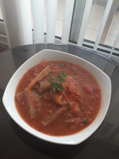 Una foto de Cocina Casera Árabe Berenjenas en Salsa de Tomates
