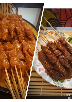 Foto resep Sate ayam lengkap dengan bumbu kacang