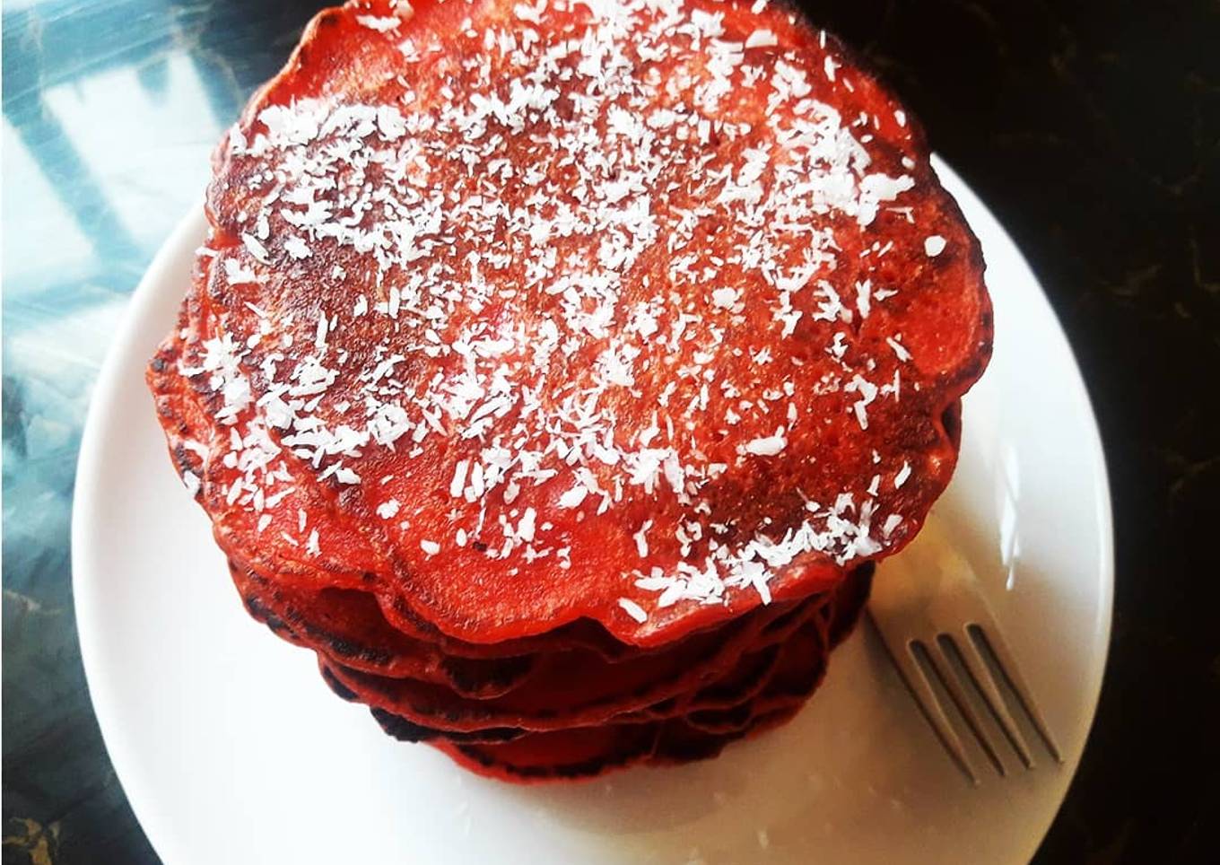 Pancakes with red velvet apple tincture. # The law enforcement process is very limited