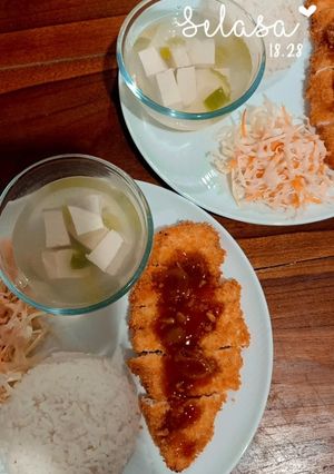 Foto resep Chicken katsu dan tofu clear soup