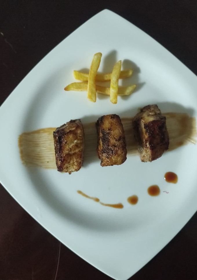 Una foto de Costillas de cerdo a la bbq
