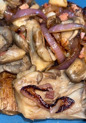 Una foto de Setas con jamón