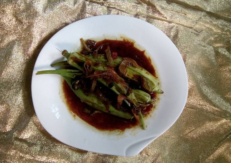 Langkah memasak Okra goreng asam manis mantap