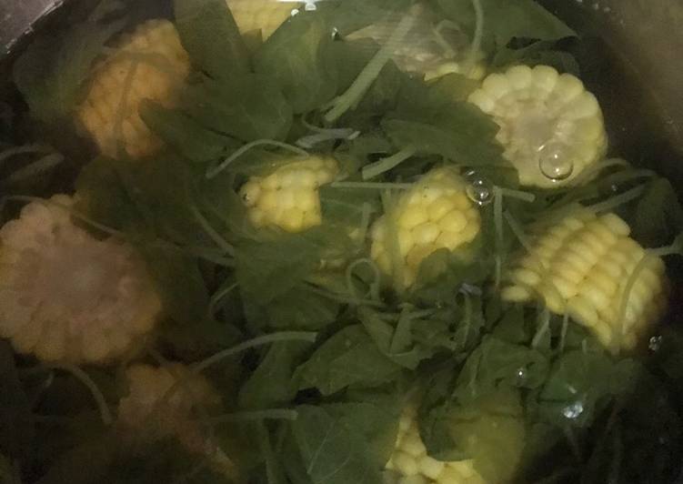 Bayam kuah jagung manis