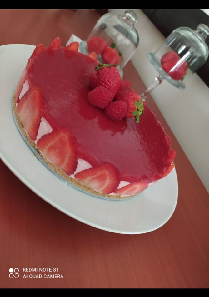 Una foto de Tarta de fresa sin horno
