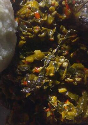 A picture of Vegetable okro soup.