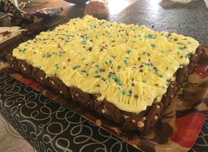Una foto de Torta toddy y crema de limón