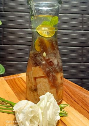 Hình của món Nước dừa thạch vải.