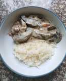 Camarones a la crema (con champiñones)