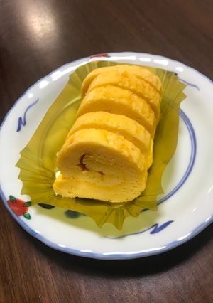 A picture of Datemaki for Osechi Ryori, Japanese New Year Food.