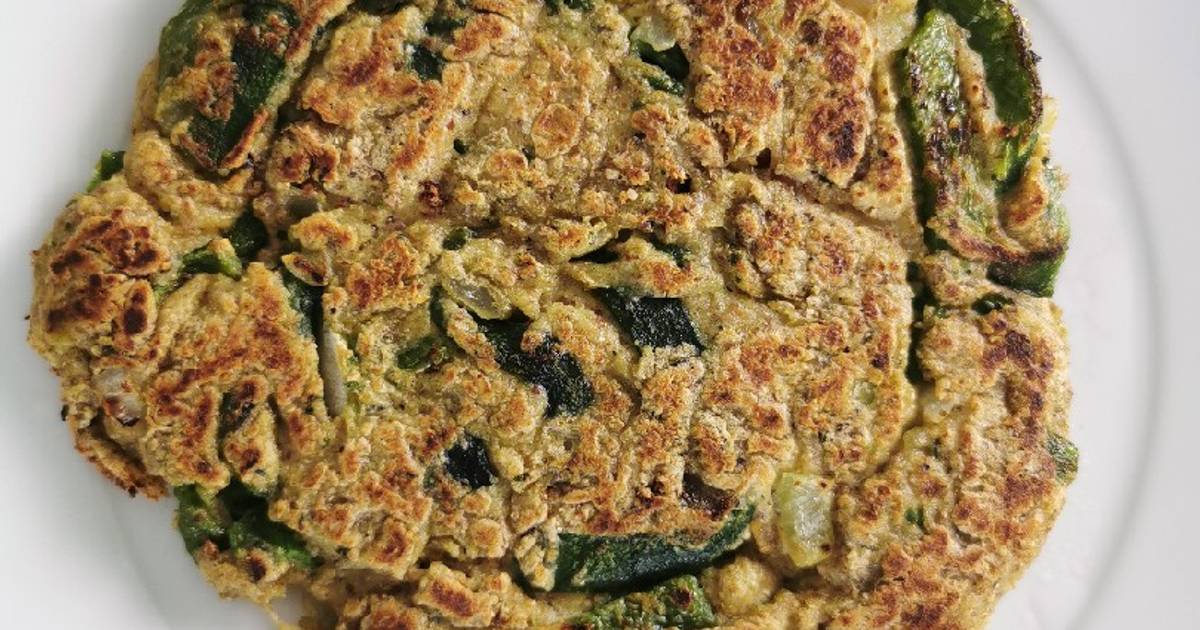 Tortilla de harina de garbanzo con rajas Receta de Lena T Cookpad