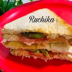 Mayo and vegetable Sandwich A picture of Mayo and vegetable Sandwich.