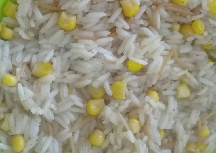الارز بالشعيريه مع الذره