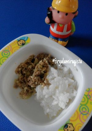 Foto resep Nasi tim hati sapi (mpasi 11mos)menu 4*