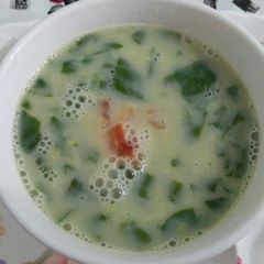 A picture of Moog dal And spinach soup.