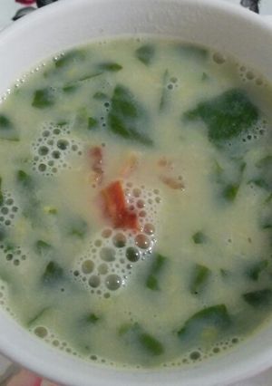 A picture of Moog dal And spinach soup.