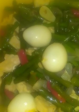 Foto resep Tumis kacang panjang,tempe dan telor puyuh