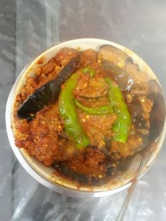 बैंगन भाजा विद टैमटो ग्रेवी (baingan bhaja with tomato gravy recipe in Hindi) रेसिपी मुख्य फोटो