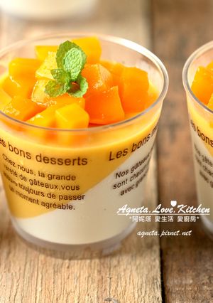 [阿妮塔♥sweet] 雙色芒果奶酪。 的食譜成品照片