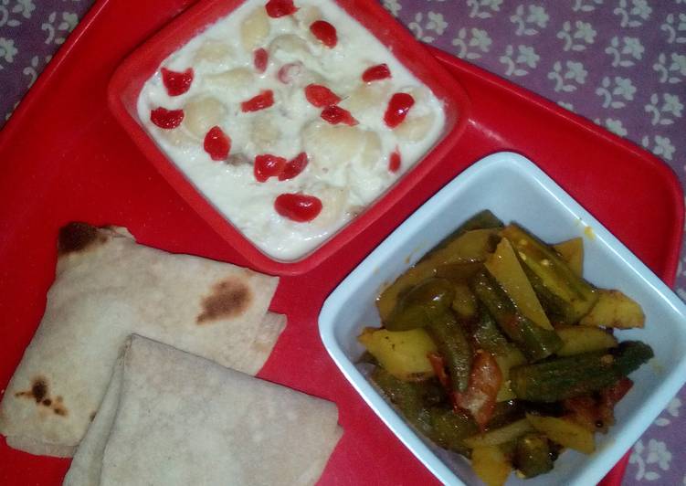 Amchur methi okra with pasta chisel kheer