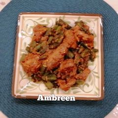 A picture of 3 spice Bhindi Gosht Recipe.