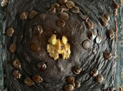 Una foto de brownie vegano