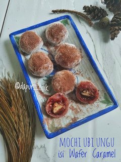 Foto resep Mochi Ubi Ungu Isi Wafer Caramel, tanpa tepung ketan