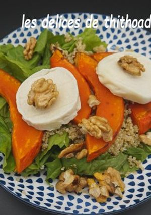 Une photo de Potimarron rôti au miel quinoa, fromage de chèvre (LETTRE P)