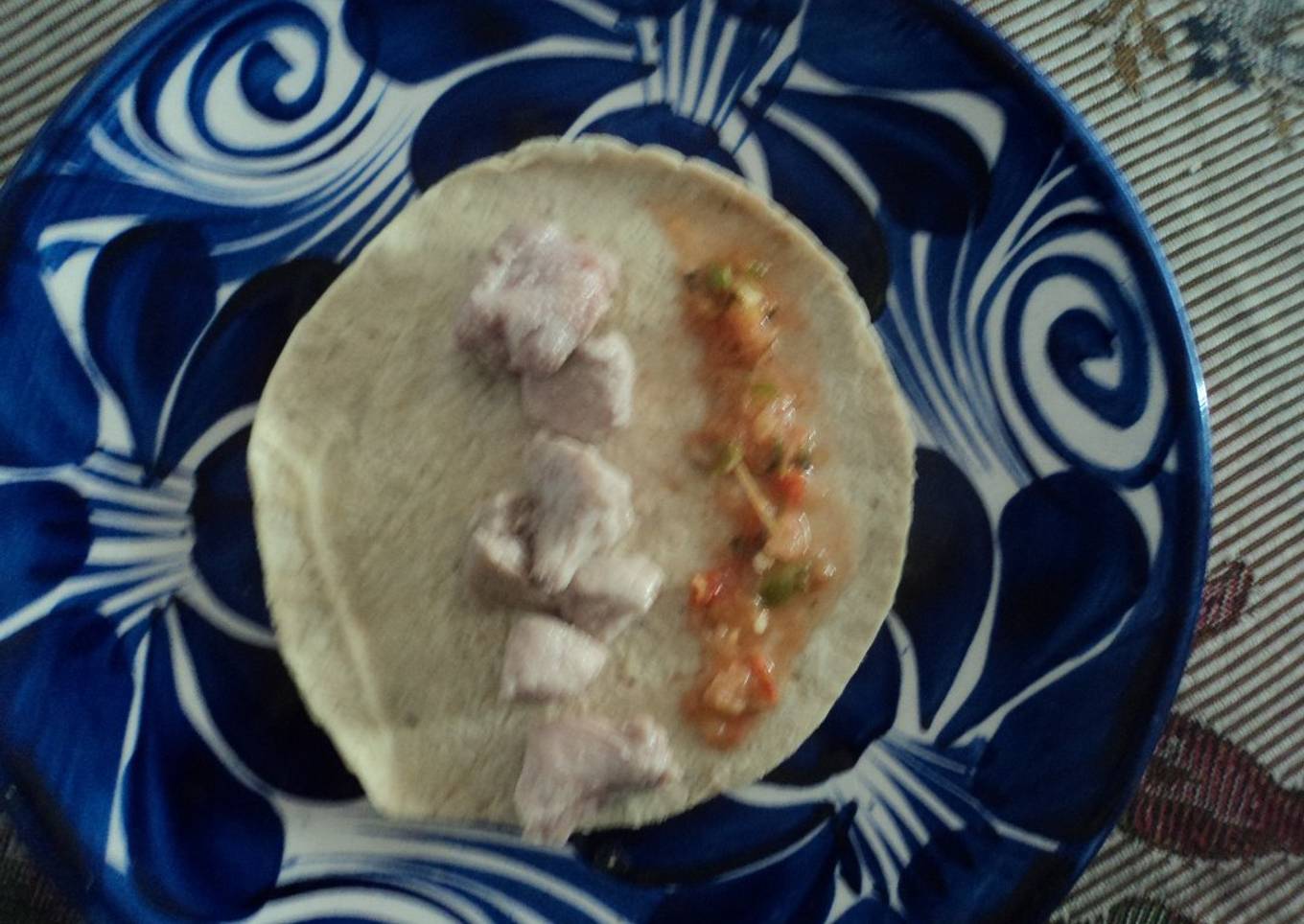 Taquito de cerdo al pulque con epazote rancho el Pirul