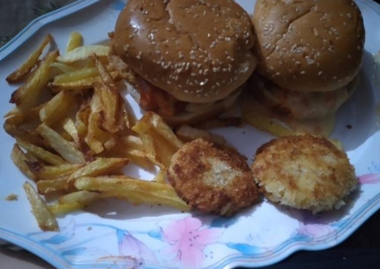Recipe of Ultimate Chicken burger with cheese