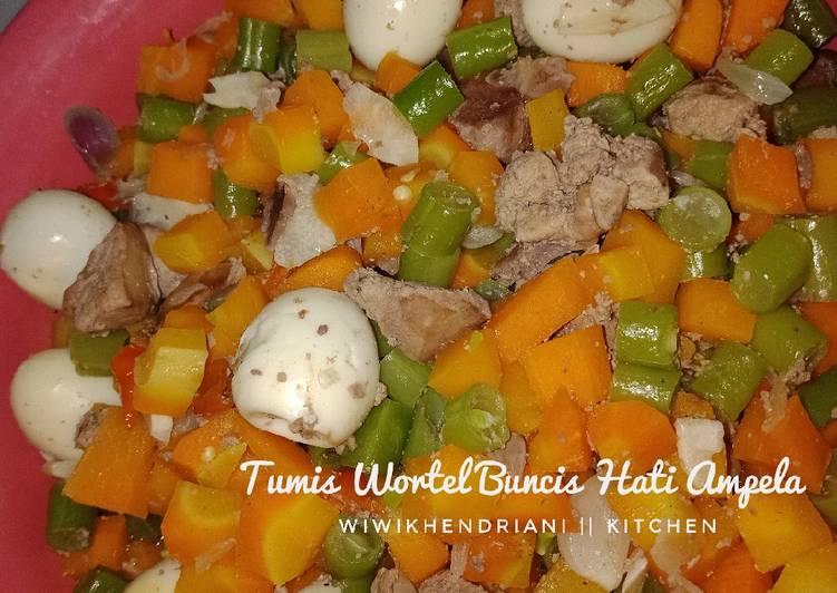74. Tumis Wortel Buncis with Hati Ampela ala Nasi Berkatan