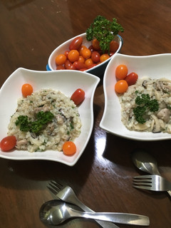 義式雞肉箘菇燉飯 的食譜成品照片