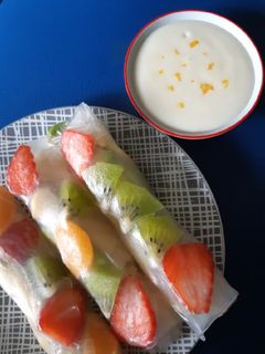 Foto resep Fruit Spring Roll with Zest Sauce