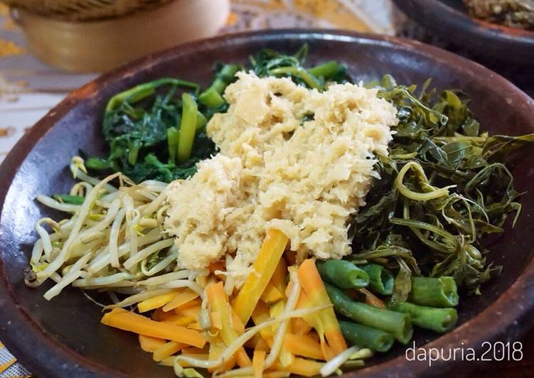 Urap sayur bumbu adem (tidak pedas)