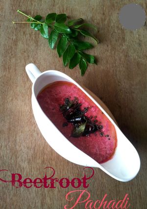 A picture of Beetroot Pachadi | A Kerala Sadya Recipe | Kerala Onam Special Recipe.