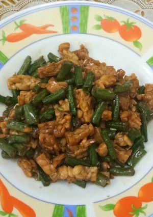Foto resep Oseng kacang panjang tempe