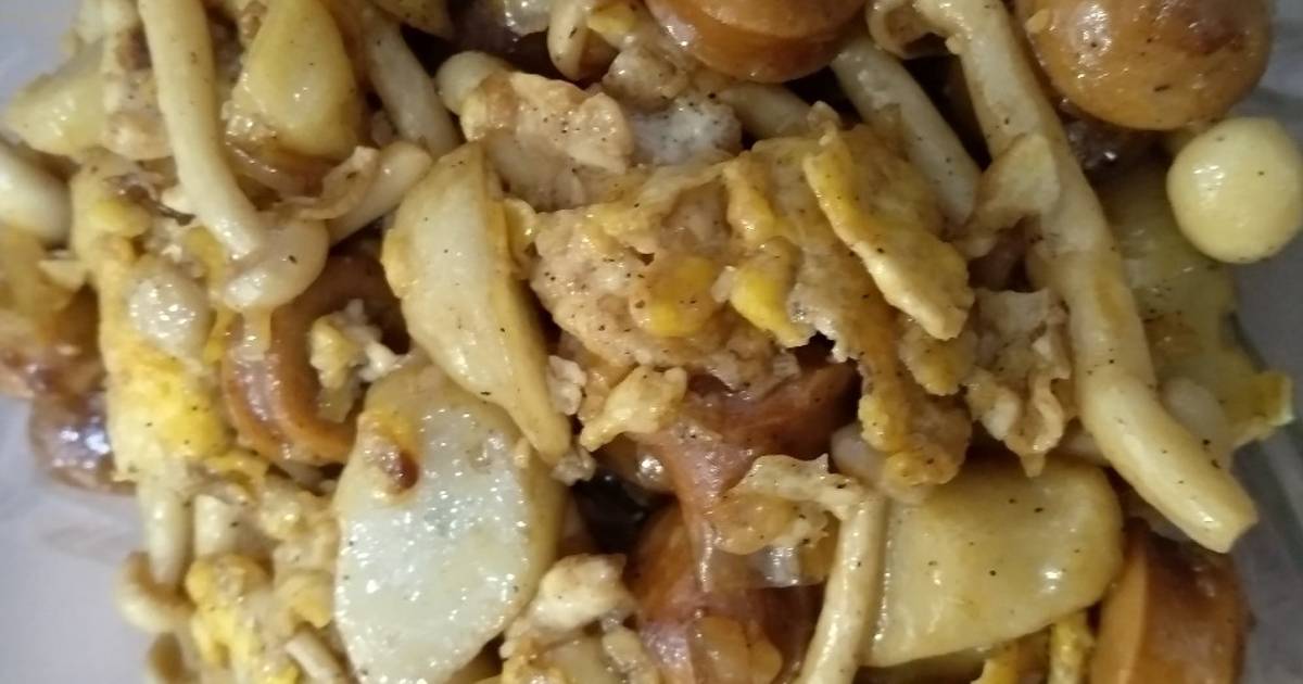 Resep Jamur shimeji telur sosis oleh stevany eka leoni Cookpad