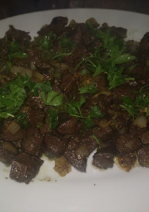 صورة لوصفة كبدة وكلاوي وراس قلب عجل