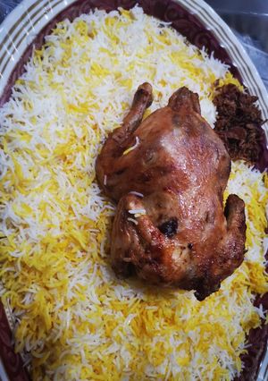 صورة لوصفة دجاجه مشويه بالقلايه الهوائية مع الرز
