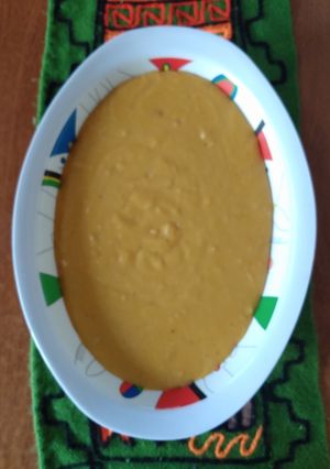 Una foto de Puré de calabaza y papa cremoso con queso azul
