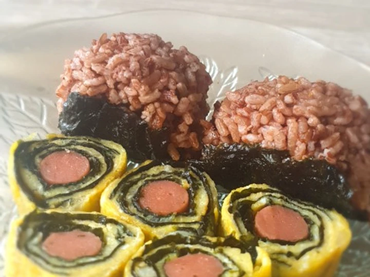 Cara Mudah Membuat Resep  Nori Soseji No Tamagoyaki + Onigiri yang Lezat, Sempurna
