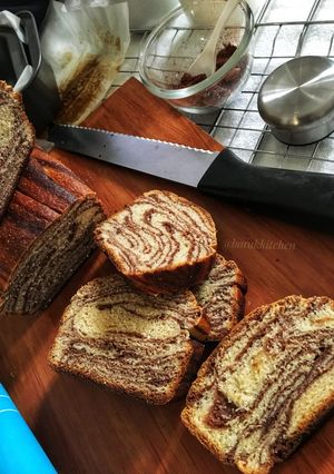 A picture of Whole-wheat Marble Milk Bread(Tangzhong method).