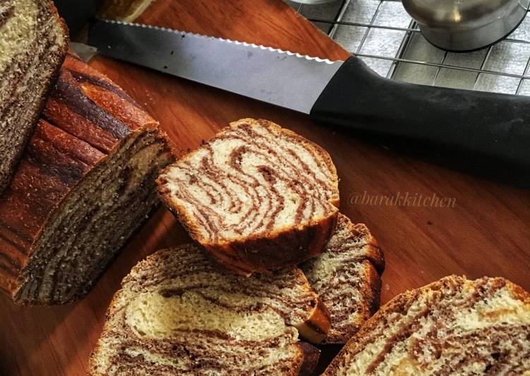 Recipe of Quick Whole-wheat Marble Milk Bread(Tangzhong method)