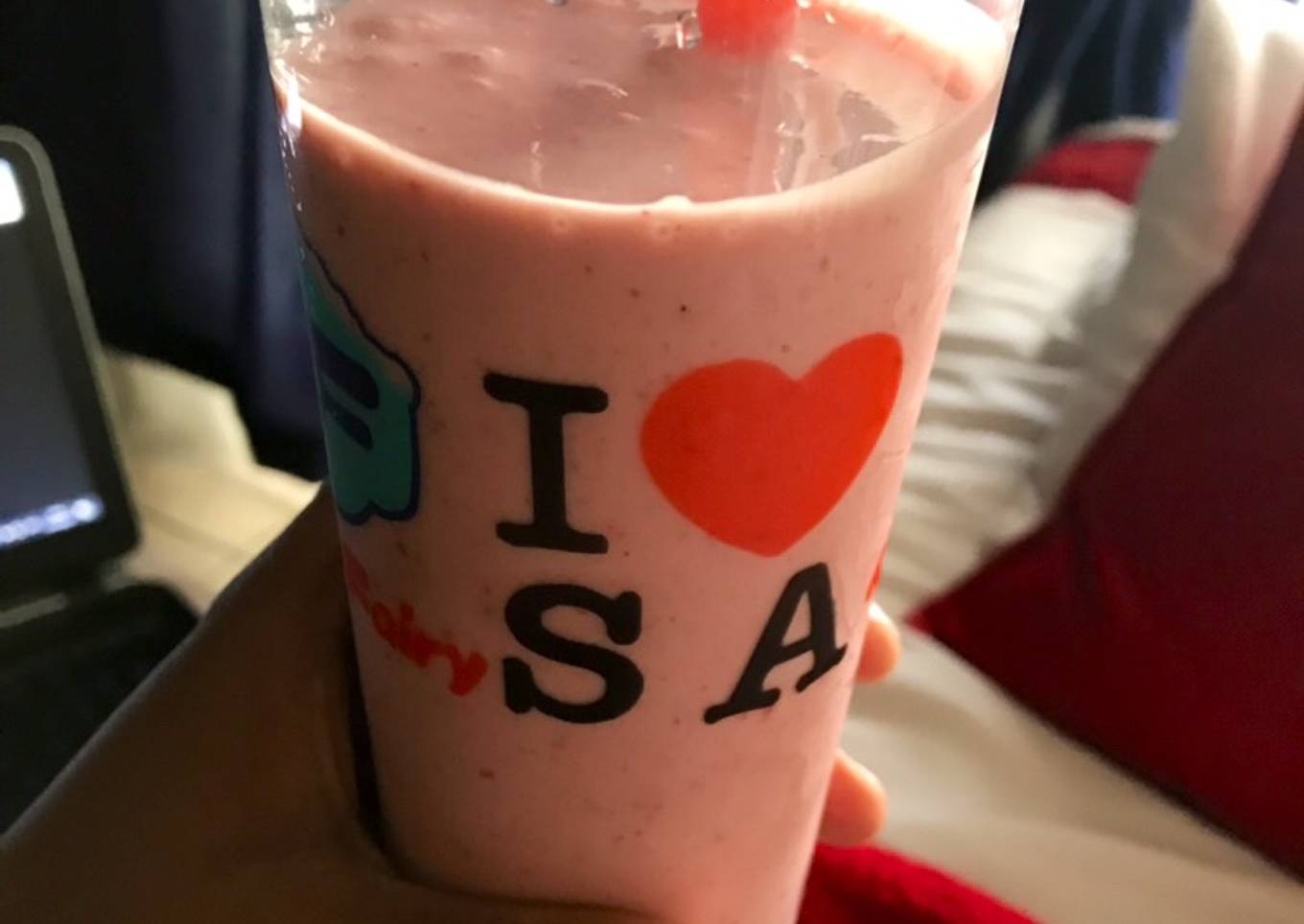 Banana and strawberry smoothie