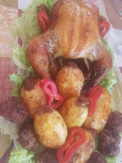 Grill csirke töltött burgonyával recept fotója